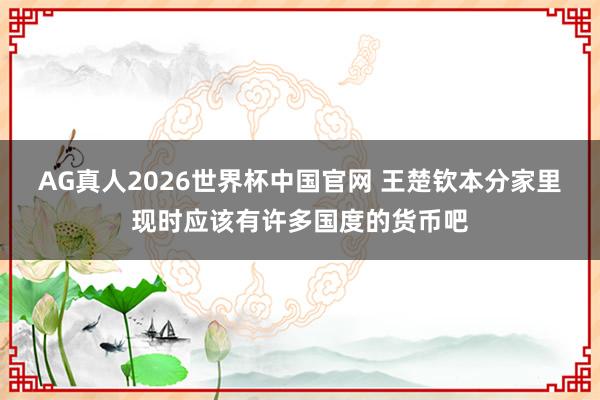 AG真人2026世界杯中国官网 王楚钦本分家里现时应该有许多国度的货币吧