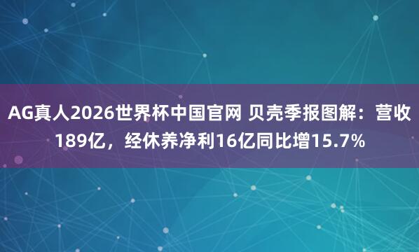 AG真人2026世界杯中国官网 贝壳季报图解：营收189亿，经休养净利16亿同比增15.7%
