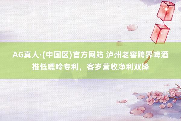 AG真人·(中国区)官方网站 泸州老窖跨界啤酒推低嘌呤专利,客岁营收净利双降