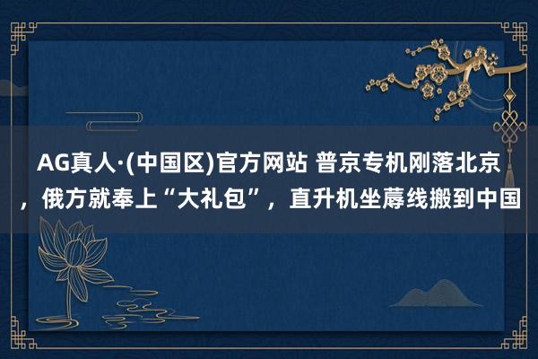 AG真人·(中国区)官方网站 普京专机刚落北京,俄方就奉上“大礼包”,直升机坐蓐线搬到中国