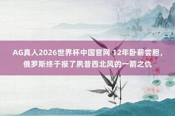 AG真人2026世界杯中国官网 12年卧薪尝胆,俄罗斯终于报了夙昔西北风的一箭之仇