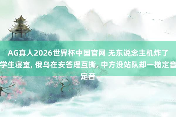 AG真人2026世界杯中国官网 无东说念主机炸了学生寝室, 俄乌在安答理互撕, 中方没站队却一槌定音