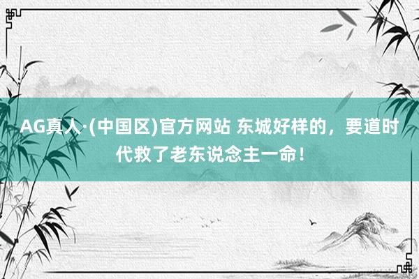 AG真人·(中国区)官方网站 东城好样的，要道时代救了老东说念主一命！