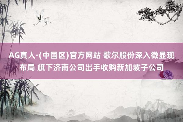 AG真人·(中国区)官方网站 歌尔股份深入微显现布局 旗下济南公司出手收购新加坡子公司