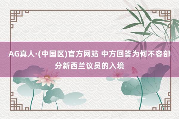 AG真人·(中国区)官方网站 中方回答为何不容部分新西兰议员的入境