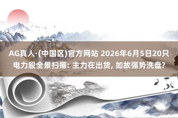 AG真人·(中国区)官方网站 2026年6月5日20只电力股全景扫描: 主力在出货， 如故强势洗盘?
