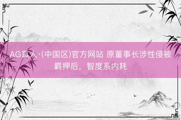 AG真人·(中国区)官方网站 原董事长涉性侵被羁押后，智度系内耗