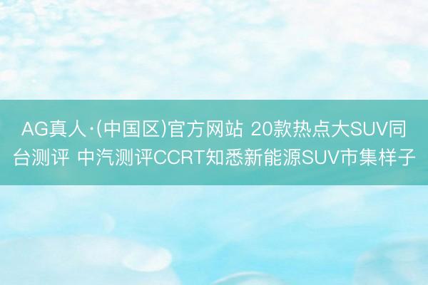 AG真人·(中国区)官方网站 20款热点大SUV同台测评 中汽测评CCRT知悉新能源SUV市集样子